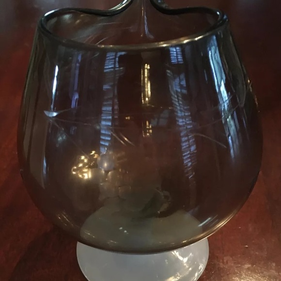 National Potteries Grey Brandy Glass w/White Stem - Picture 3 of 7